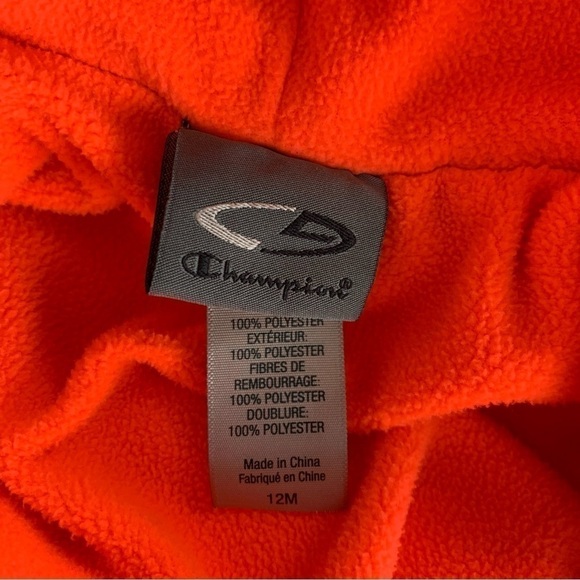 Champion Baby Girl Puffer Jacket Fleece Lined Size 12 Months fluorescent Hooded - Picture 11 of 14